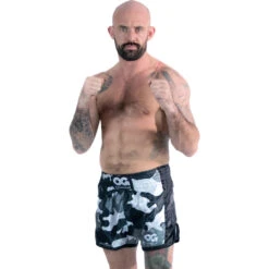 OG Fightwear Satin Black/Camo Muay Thai Shorts