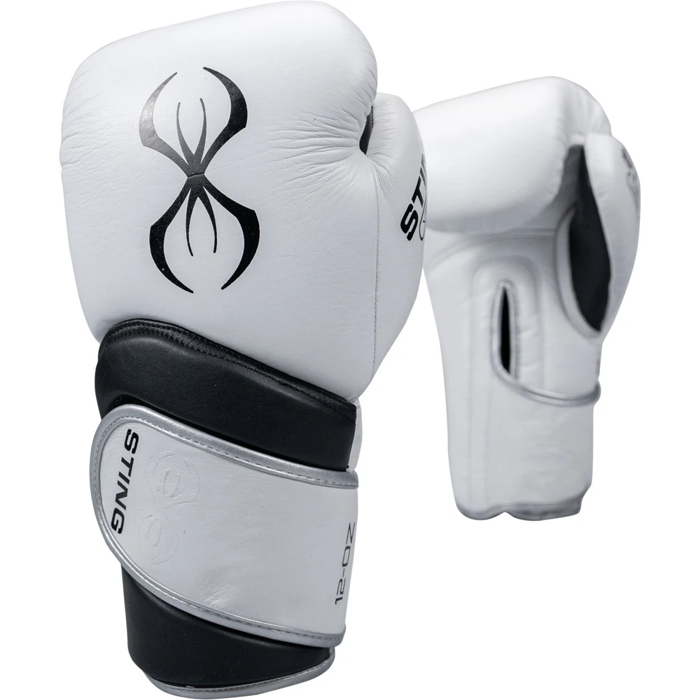 Sting Viper X White/Black/Silver Boxing Gloves 1 Sting Viper X White/Black/Silver Boxing Gloves