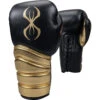 Sting Viper X Black/Gold Lace Up Boxing Gloves