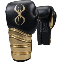 Sting Viper X Black/Gold Lace Up Boxing Gloves
