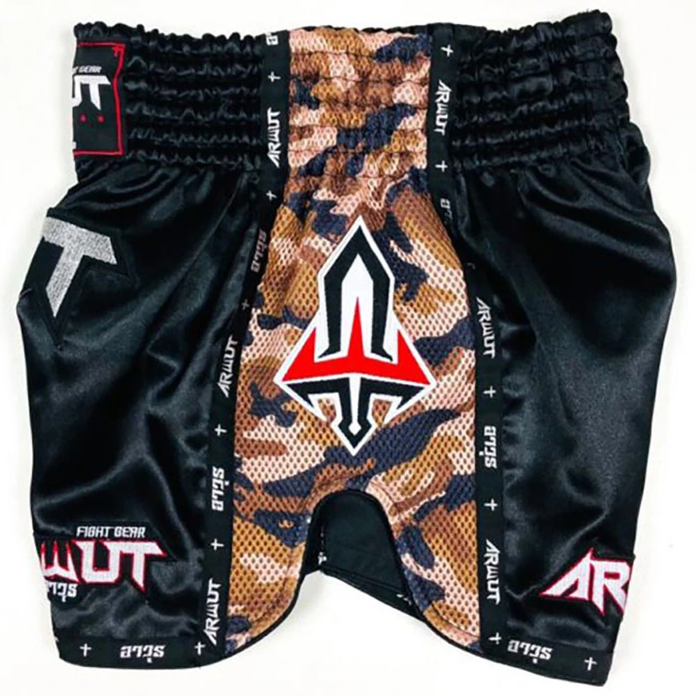 Arwut Fight Gear Camo Edition Black/Brown Muay Thai Shorts 2 Arwut Fight Gear Camo Edition Black/Brown Muay Thai Shorts - Image 2