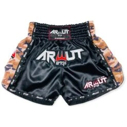 Arwut Fight Gear Camo Edition Black/Brown Muay Thai Shorts