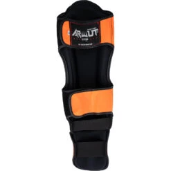 Arwut Fight Gear Orange Leather Shin Guards -Boxing Promotions Store 4AWSG3GL OG c 3