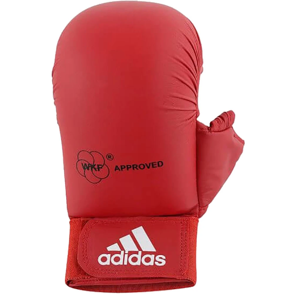 Adidas WKF Approved Red Karate Thumb Mitts 1 Adidas WKF Approved Red Karate Thumb Mitts