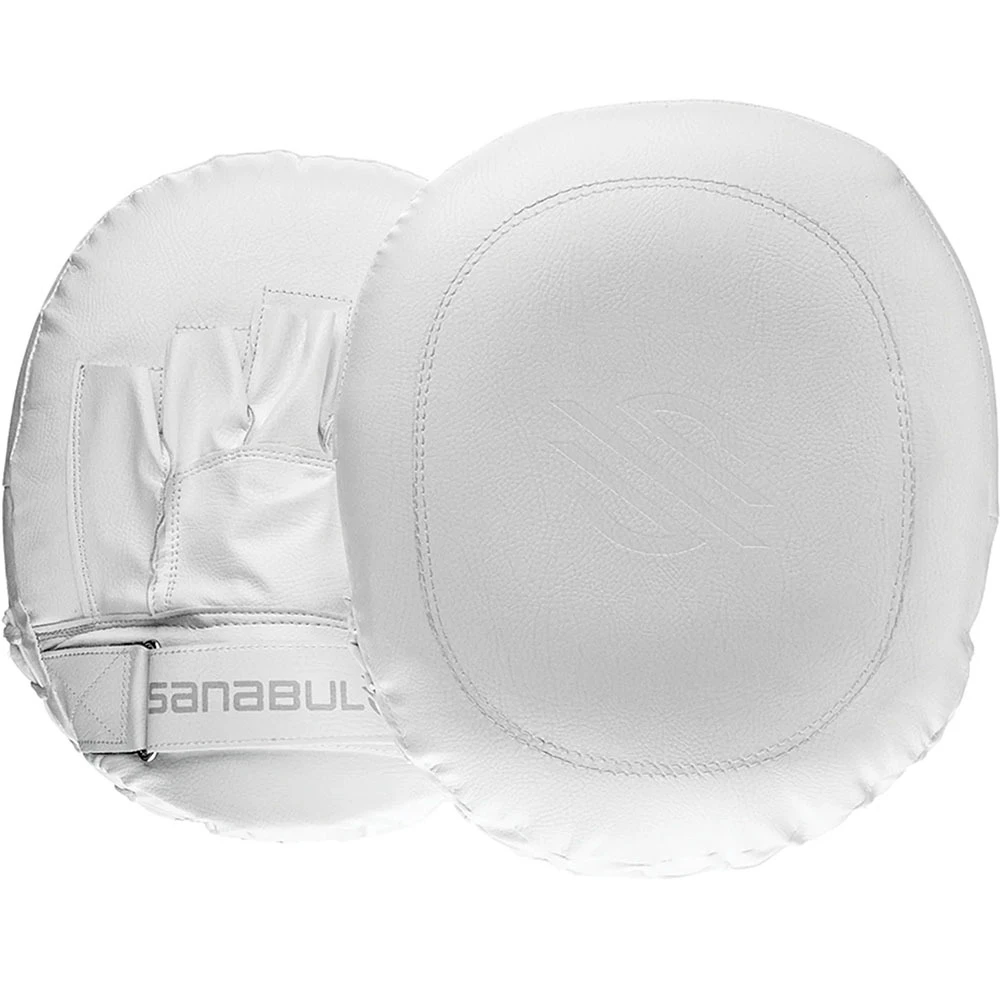 Sanabul Battle Forged White Punch Mitts 1 Sanabul Battle Forged White Punch Mitts