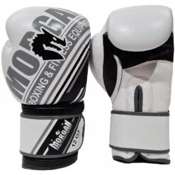 Morgan Sport Aventus White/Black Leather Boxing Gloves -Boxing Promotions Store BG AVTS whtblk c 2