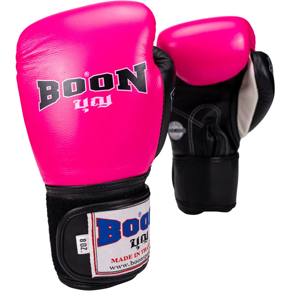 Boon Compact Pink Black Womens Velcro Muay Thai Gloves 1 Boon Compact Pink Black Womens Velcro Muay Thai Gloves