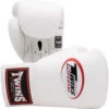 Twins White Lace Up Boxing Gloves