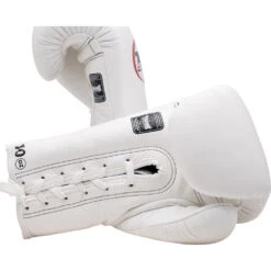 Twins White Lace Up Boxing Gloves -Boxing Promotions Store BGLL1 WHT c 8