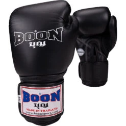 Boon Black Velcro Muay Thai Gloves