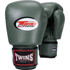 Twins Olive Velcro Boxing Gloves -Boxing Promotions Store BGVL3 OLV c 2