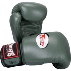 Twins Olive Velcro Boxing Gloves