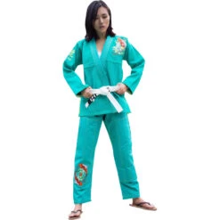 Fluory Koi Fish Womens Green Jiu Jitsu Gi -Boxing Promotions Store BJJF20 c 4