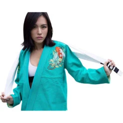 Fluory Koi Fish Womens Green Jiu Jitsu Gi -Boxing Promotions Store BJJF20 c 6