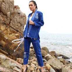 Fluory White Crane Blue Jiu Jitsu Gi -Boxing Promotions Store BJJF24B c 4