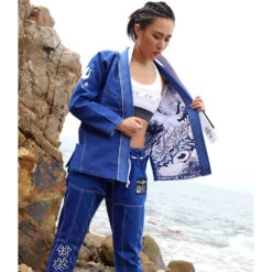 Fluory White Crane Blue Jiu Jitsu Gi -Boxing Promotions Store BJJF24B c 5