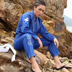 Fluory White Crane Blue Jiu Jitsu Gi -Boxing Promotions Store BJJF24B c 6