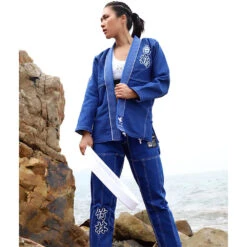 Fluory White Crane Blue Jiu Jitsu Gi -Boxing Promotions Store BJJF24B c 7