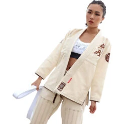 Fluory No Soul Cream Womens Jiu Jitsu Gi 12 Fluory No Soul Cream Womens Jiu Jitsu Gi -Boxing Promotions Store BJJF25W c 3