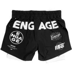 Engage Billboard 2-in-1 Black MMA Hybrid Shorts -Boxing Promotions Store EBB TIO BLK c 2