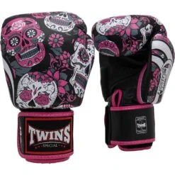 Twins Skull Tattoo Pink Boxing Gloves -Boxing Promotions Store FBGVL3 53 PNK c 1