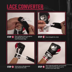 FightHQ White Lace Converter -Boxing Promotions Store FHQ WHT LC 2