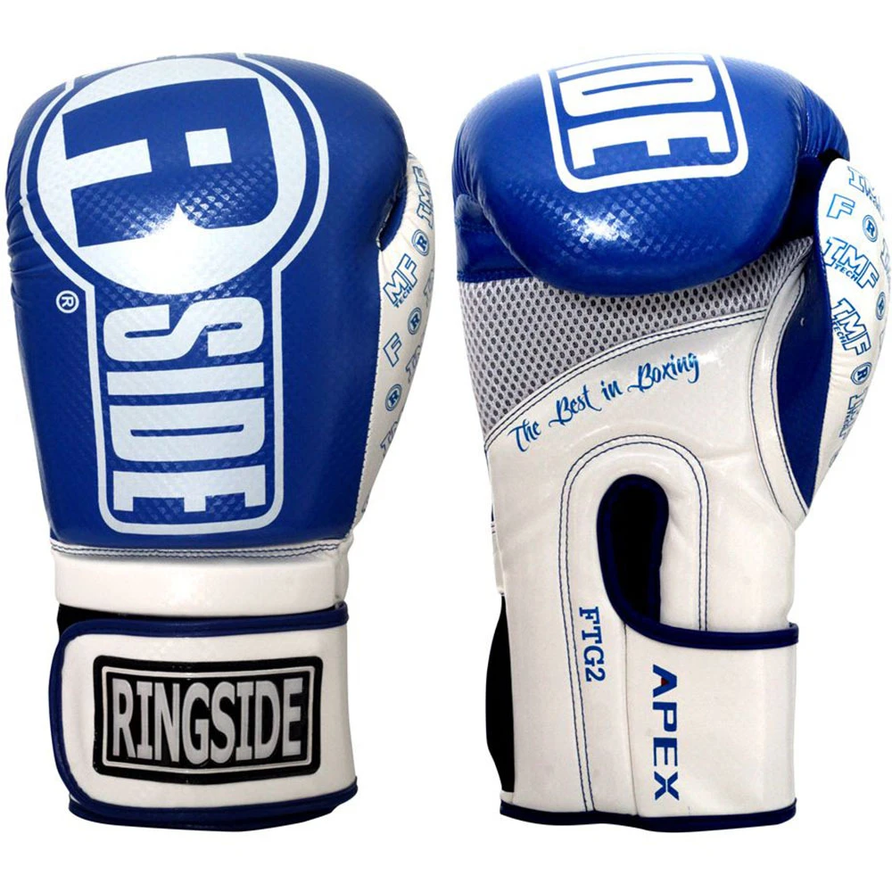 Ringside Apex Flash Blue/White Sparring Gloves 1 Ringside Apex Flash Blue/White Sparring Gloves