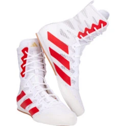 Adidas Box Hog 4 White/Red Boxing Shoes -Boxing Promotions Store HP9613 WHT c 2