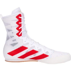 Adidas Box Hog 4 White/Red Boxing Shoes -Boxing Promotions Store HP9613 WHT c 4