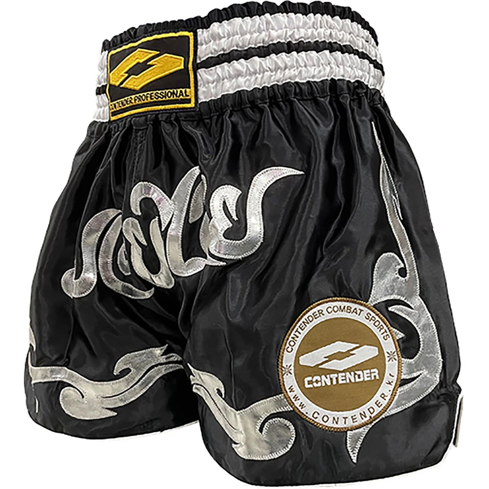Contender K-8 Black/Silver Muay Thai Shorts 2 Contender K-8 Black/Silver Muay Thai Shorts - Image 2
