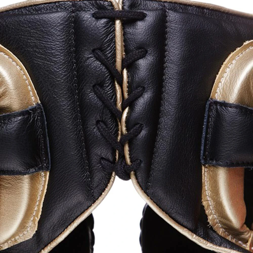 Fly Boxing Knight Black/Matt Gold Headgear 2 Fly Boxing Knight Black/Matt Gold Headgear - Image 2