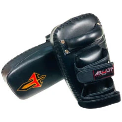 Arwut Fight Gear Black/Black Protector Double Thai Kick Pads -Boxing Promotions Store KP4 BKK 3