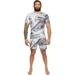 VHTS LE Marble White Short Sleeve Rash Guard -Boxing Promotions Store MARRG WHT c 2