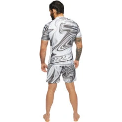 VHTS LE Marble White Short Sleeve Rash Guard -Boxing Promotions Store MARRG WHT c 3