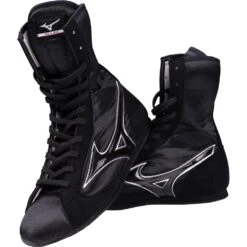 Mizuno Black/Silver Mid-Cut Boxing Boots