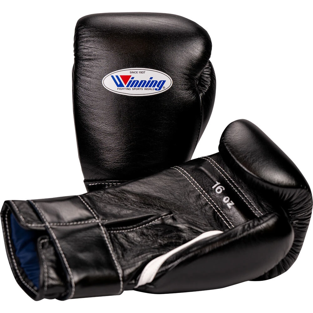 Winning 16oz Velcro Black Boxing Gloves 2 Winning 16oz Velcro Black Boxing Gloves - Image 2