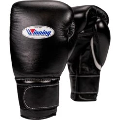Winning 16oz Velcro Black Boxing Gloves 11 Winning 16oz Velcro Black Boxing Gloves -Boxing Promotions Store MS 600BLK V 2