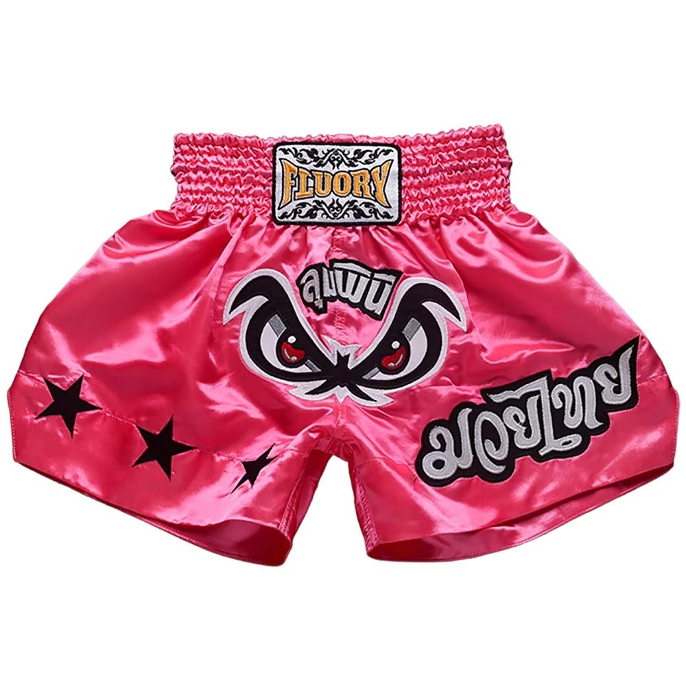 Fluory No Fear Pink Muay Thai Shorts 1 Fluory No Fear Pink Muay Thai Shorts