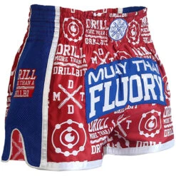 Fluory Drill Red Muay Thai Shorts