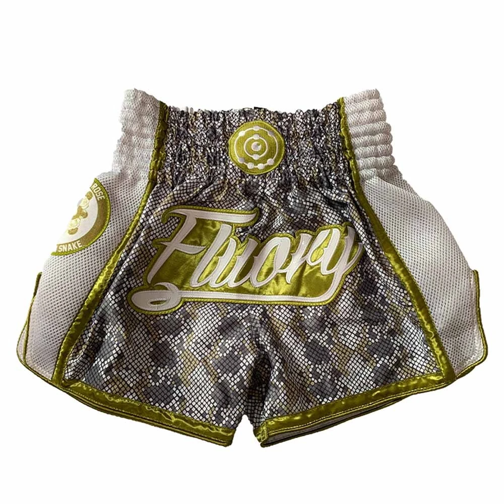 Fluory Snake Gold Stripe Muay Thai Shorts 1 Fluory Snake Gold Stripe Muay Thai Shorts