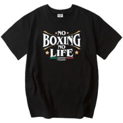 No Boxing No Life Logo Black Tee