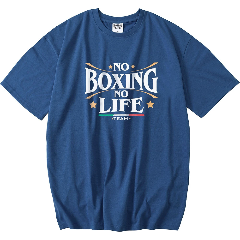 No Boxing No Life Logo Blue Tee 1 No Boxing No Life Logo Blue Tee