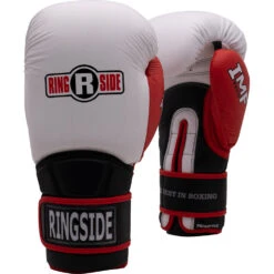 Ringside Professional IMF Tech White/Red/Black Sparring Velcro Gloves
