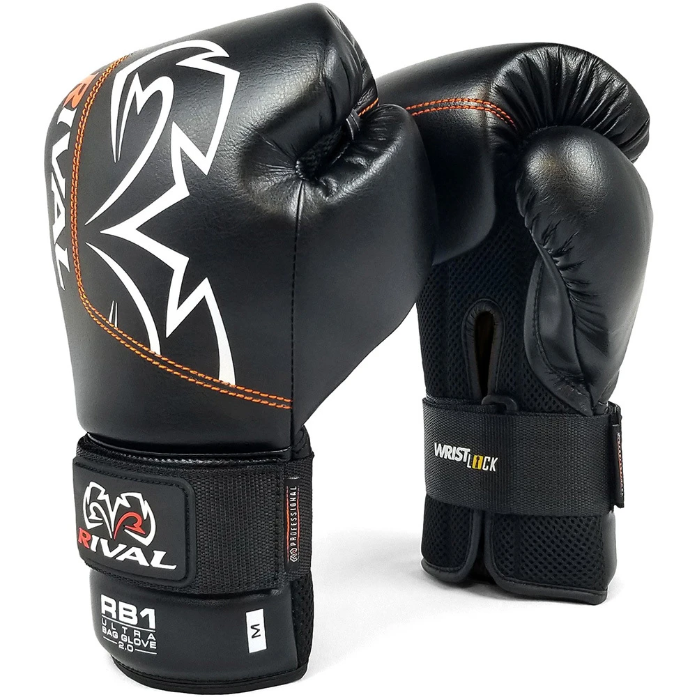 Rival RB1 Ultra 2.0 Black Boxing Bag Gloves 2 Rival RB1 Ultra 2.0 Black Boxing Bag Gloves - Image 2