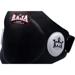 Raja Boxing Black/White Belly Pad Velcro Leather -Boxing Promotions Store RBP 1A c 3
