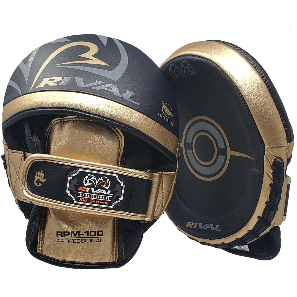 Rival RPM100 Professional Black/Gold Punch Mitts 1 Rival RPM100 Professional Black/Gold Punch Mitts