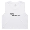Risk Equals Reward Ladies Crop White Singlet