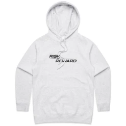 Risk Equals Reward Ladies White Marle Hoodie