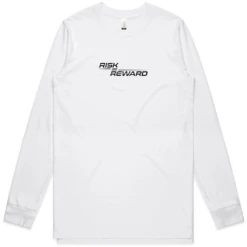 Risk Equals Reward White Longsleeve Tee