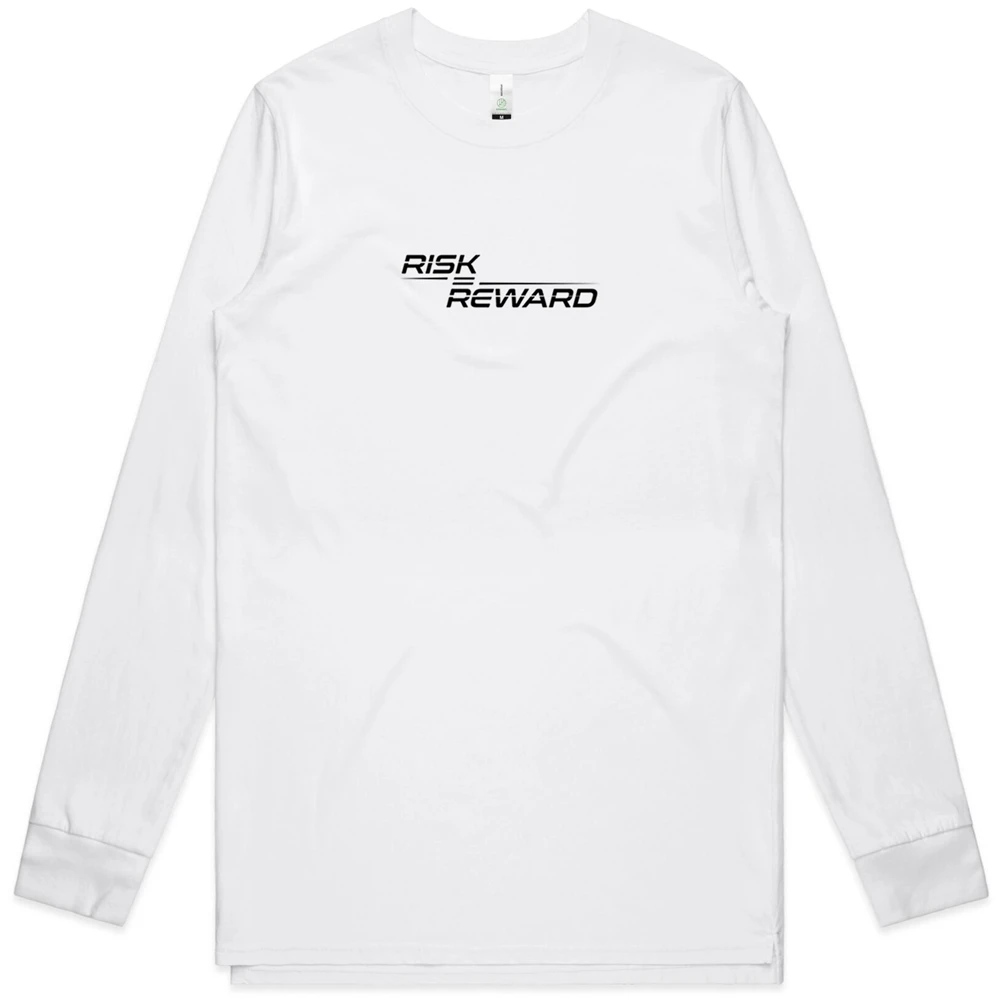 Risk Equals Reward White Longsleeve Tee 1 Risk Equals Reward White Longsleeve Tee